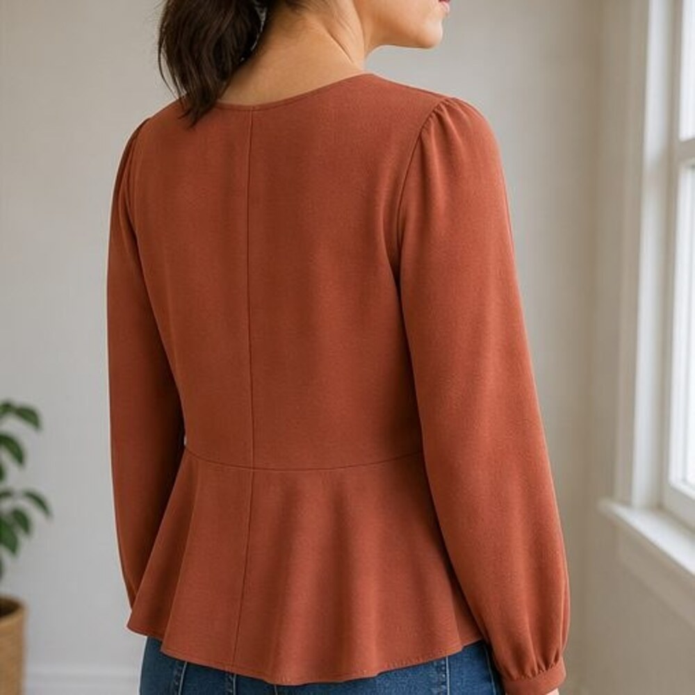 Rust V Neck Top - Picture 3 of 6